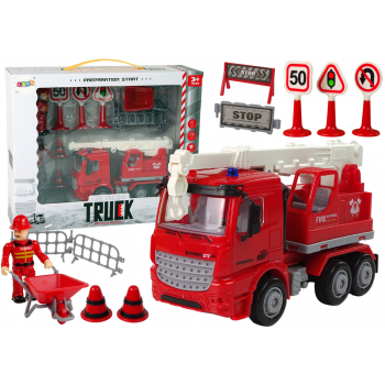 Zestaw Straż Pożarna Dźwig Znaki Drogowe Strażak
