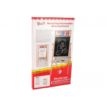 Drewniana Tablica 2w1 Magnetyczna Kredowa + Liczydło Alfabet Tabliczka Mnożenia