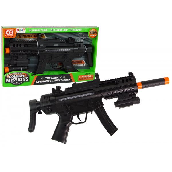 Duży Pistolet Karabin Maszynowy na baterie Światło Dźwięk Wibracje