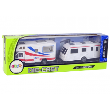 Zestaw Pojazdów Kamper Przyczepa Kempingowa Metalowe Elementy