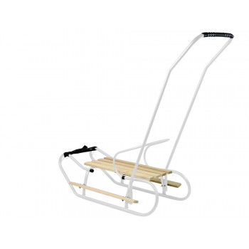 Sanki Metalowe z Pchaczem Oparcie Pasek Białe