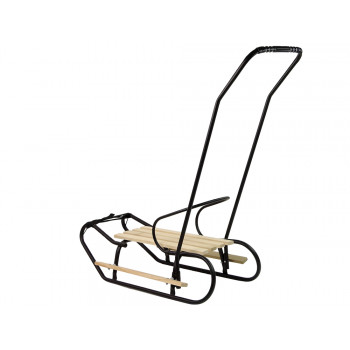 Sanki Metalowe z Pchaczem Oparcie Pasek Czarne