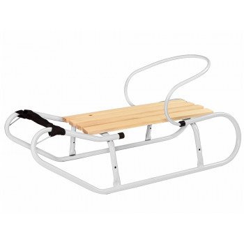 Sanki Metalowe Oparcie Pasek Białe