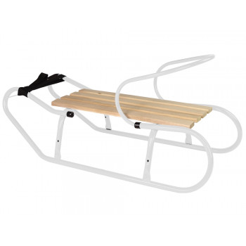 Sanki Metalowe Oparcie Pasek Białe