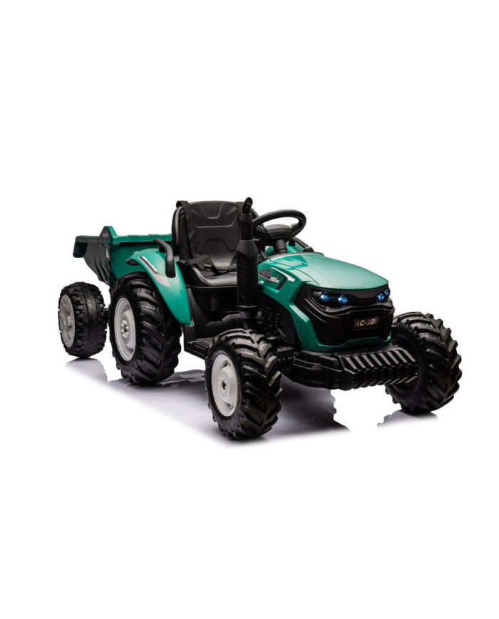 Traktor Na Akumulator HC-306 Z Przyczepą Ciemno Zielony 24V