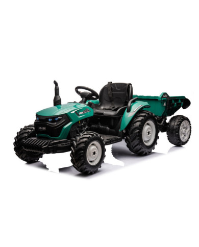 Traktor Na Akumulator HC-306 Z Przyczepą Ciemno Zielony 24V