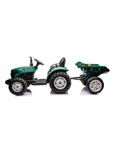 Traktor Na Akumulator HC-306 Z Przyczepą Ciemno Zielony 24V