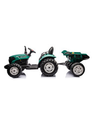 Traktor Na Akumulator HC-306 Z Przyczepą Ciemno Zielony 24V