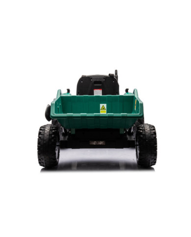 Traktor Na Akumulator HC-306 Z Przyczepą Ciemno Zielony 24V