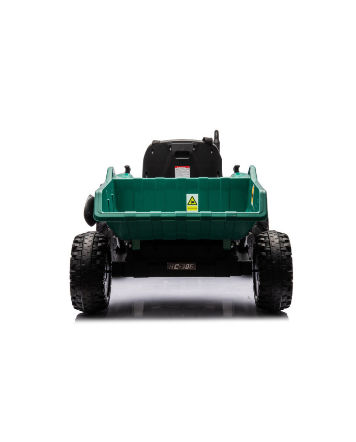 Traktor Na Akumulator HC-306 Z Przyczepą Ciemno Zielony 24V