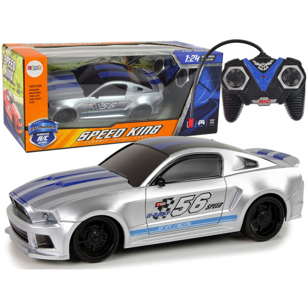 Sportowe Szybkie Auto Zdalnie Sterowane R/C Srebrne  1:24 Speed King