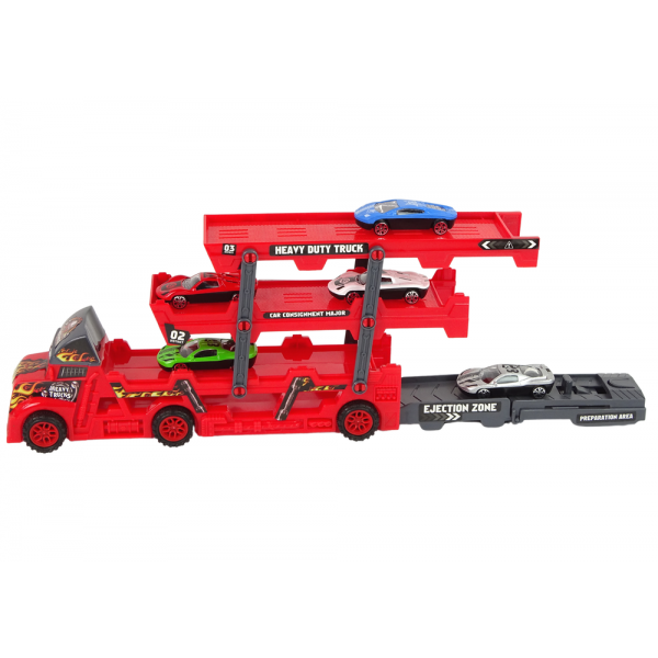 Duże Auto Truck Laweta Rozkładana 3- Piętrowa z Wyrzutnią