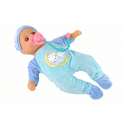 Lalka Bobas Dźwięk Smoczek Śliniaczek Niebieska Piżama Kotek