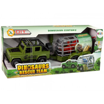 Auto Terenowe Transporter Do Rozkręcania DIY Zielony Dinozaur