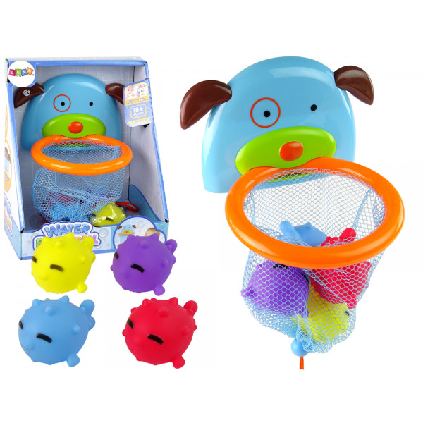 Zabawka Do Kąpieli Mini Koszykówka Kosz Piesek Gumowe Rybki