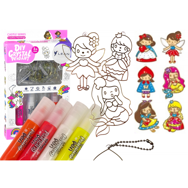 Witraże Zawieszki Do Malowania Zastygająca Farba Księżniczki 6 szt.