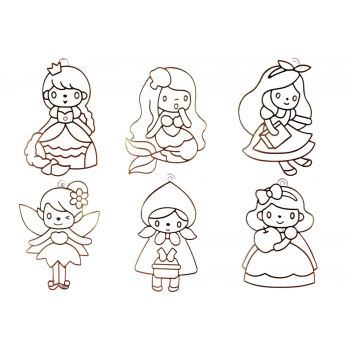 Witraże Zawieszki Do Malowania Zastygająca Farba Księżniczki 6 szt.