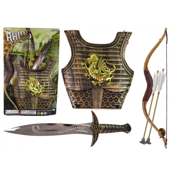 Strój Kostium Samuraja Rycerza Zestaw Łuk Miecz