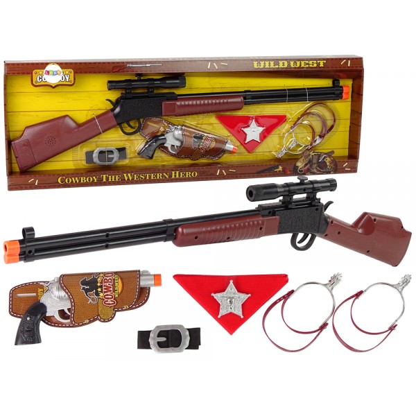 Zestaw Kowboja Szeryfa Strzelba Rewolwer