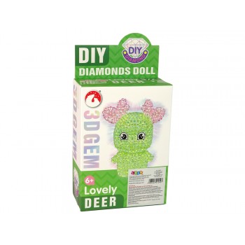 Zestaw DIY Diamentowy Renifer DIY Kryształki Brelok 3D Zielony