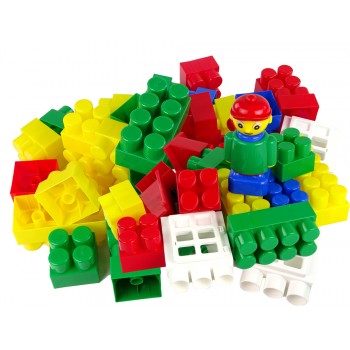 Kolorowe Klocki Konstrukcyjne K3 Średnie 65 Elementów