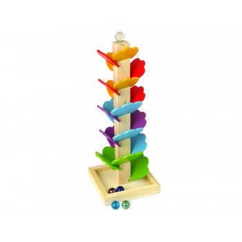 Drewniane Drzewko Tor Kulkowy Zjeżdżalnia Piłeczek Liście