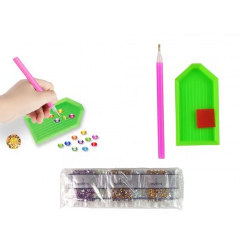 Zestaw Naklejek Haft Diamentowy Zwierzęta Ogród Tęcza Mozaika