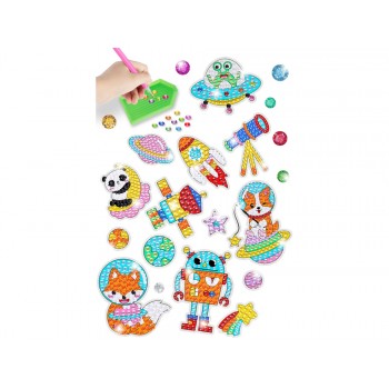 Zestaw Naklejek Haft Diamentowy Kosmos Astronauta Mozaika