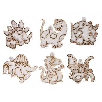 Zestaw Kreatywny Witraże Okno Zastygająca Farba Dinozaury 3D