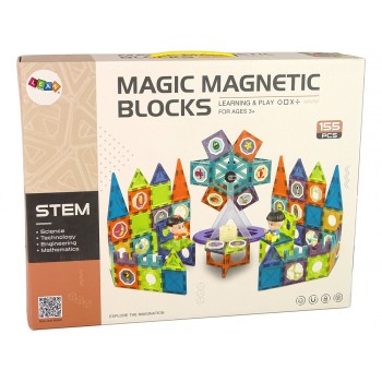 Klocki Magnetyczne Budowle 3D Diabelski Młyn 155 Elementów