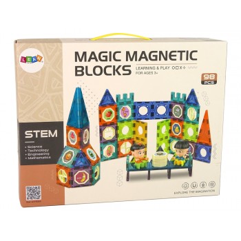 Klocki Magnetyczne Budowle 3D Zamek Diabelski Młyn 98 Elementów