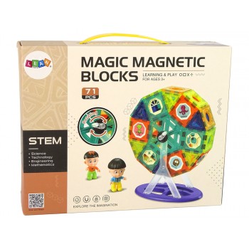 Klocki Magnetyczne Budowle 3D Diabelski Młyn Karuzela 71 Elementów