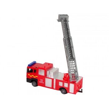 Zestaw Pojazdów Straż Pożarna Naciąg Motorówka Jeep Czerwony