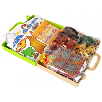 Zestaw Plansza Klocki DIY Dinozaury Śrubokręt