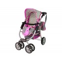 Wózek Dla Lalek Spacerówka 2 w 1 Gondola Torba Różowy Gwiazdki