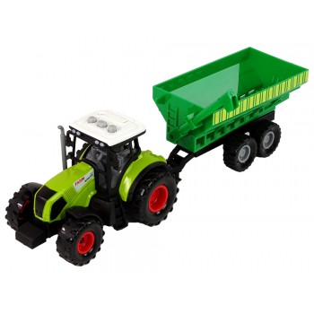 Zestaw Traktor z Maszynami Przyczepa Cysterna Dźwięki LED