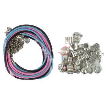 Zestaw Bransoletek, Łańcuszków oraz Kolorowych Koralików do Biżuterii