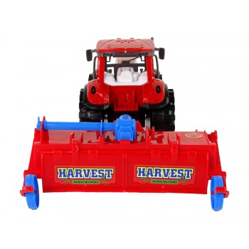 Czerwony Ciągnik z Pługiem Napęd Frykcyjny