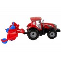Czerwony Ciągnik z Pługiem Napęd Frykcyjny