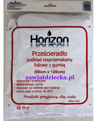 Prześcieradło podkład foliowy 60 x 120 z gumką Horizon