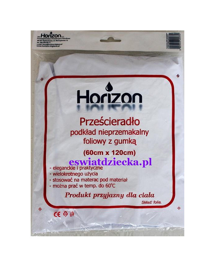 Prześcieradło podkład foliowy 60 x 120 z gumką Horizon