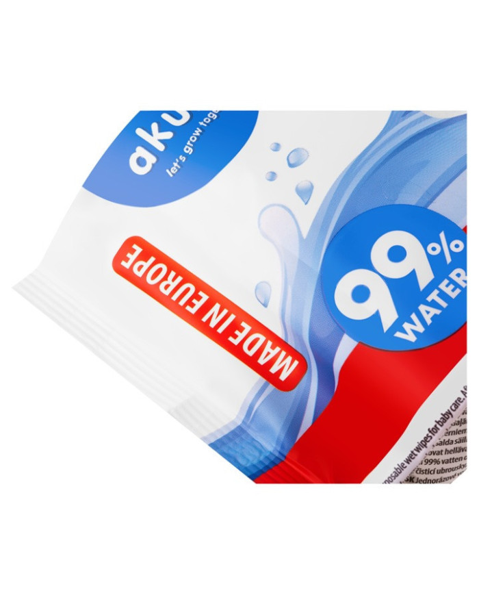 Akuku Chusteczki nawilżane wodą 99% 70szt