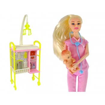 Lalka Dla Dzieci Lekarz Długie Włosy Akcesoria