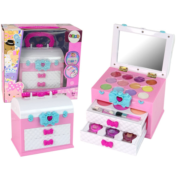 Zestaw Piękności w Walizce Plastikowy Różowy Biały