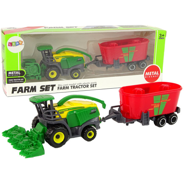 Kombajn z Przyczepą Maszyna Rolnicza Zielony Czerwony