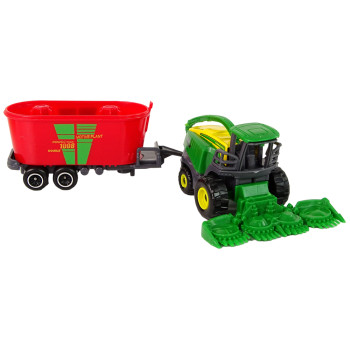 Kombajn z Przyczepą Maszyna Rolnicza Zielony Czerwony