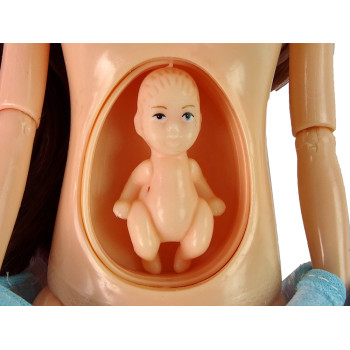 Lalka Dla Dzieci W Ciąży Niebieska Sukienka