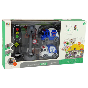 Zestaw Autka  Sygnalizacja Świetlna Znaki Drogowe Światła