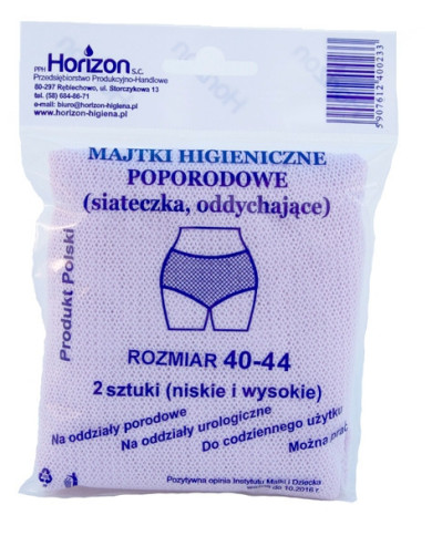 Majtki siatkowe poporodowe 40-44 2szt. Horizon