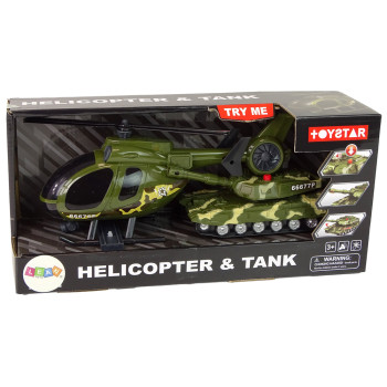 Zestaw Militarny Czołg Napęd Frykcyjny Helikopter